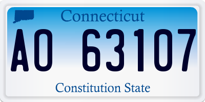 CT license plate AO63107