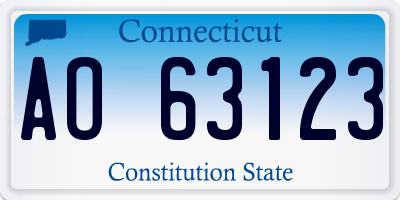 CT license plate AO63123