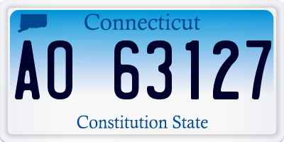 CT license plate AO63127