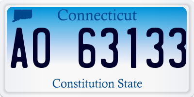CT license plate AO63133