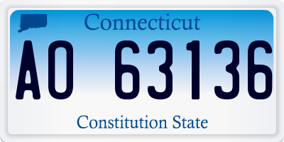 CT license plate AO63136