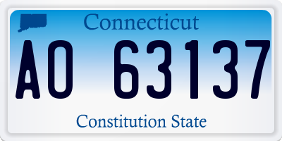 CT license plate AO63137