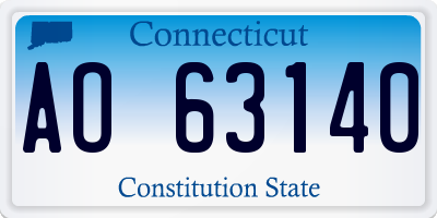 CT license plate AO63140