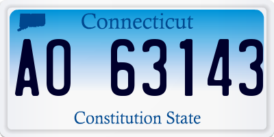 CT license plate AO63143