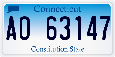 CT license plate AO63147