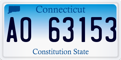 CT license plate AO63153