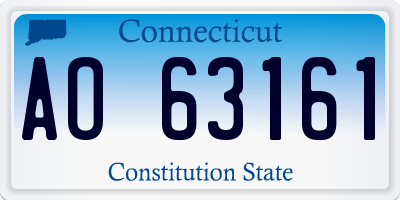 CT license plate AO63161