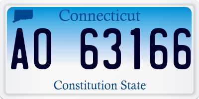 CT license plate AO63166