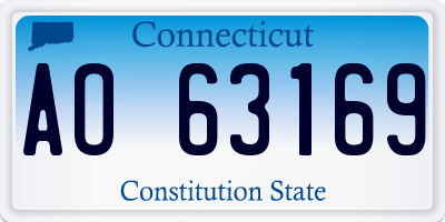 CT license plate AO63169