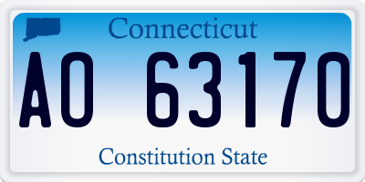 CT license plate AO63170