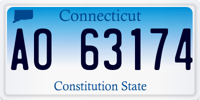 CT license plate AO63174
