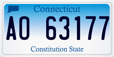 CT license plate AO63177