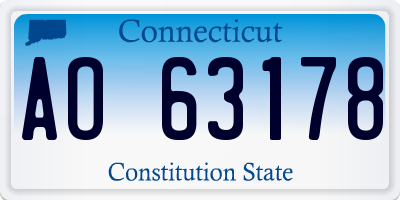 CT license plate AO63178