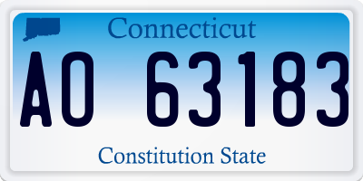 CT license plate AO63183