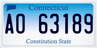 CT license plate AO63189