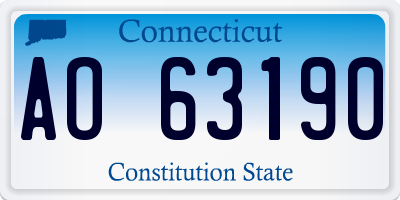CT license plate AO63190