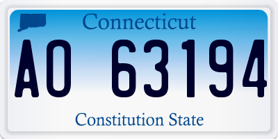 CT license plate AO63194