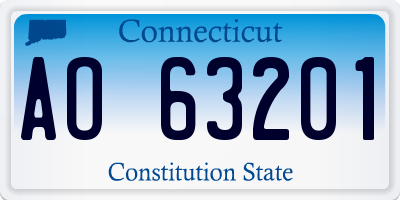 CT license plate AO63201
