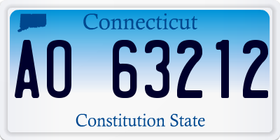 CT license plate AO63212