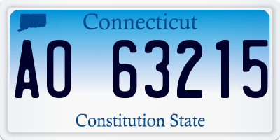 CT license plate AO63215