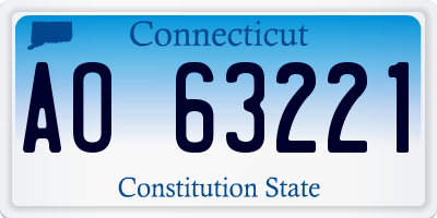 CT license plate AO63221