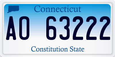 CT license plate AO63222