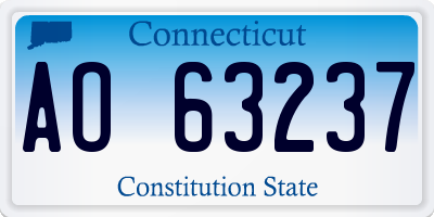 CT license plate AO63237