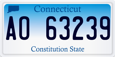 CT license plate AO63239