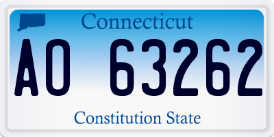 CT license plate AO63262