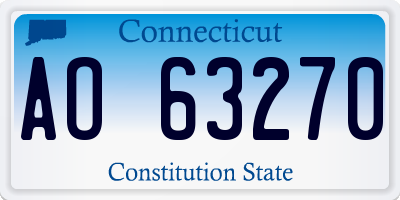 CT license plate AO63270