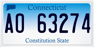 CT license plate AO63274