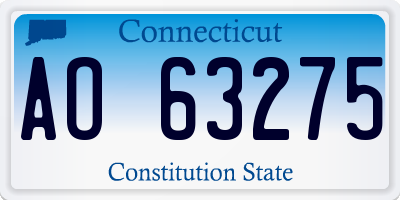 CT license plate AO63275