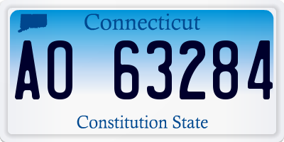 CT license plate AO63284