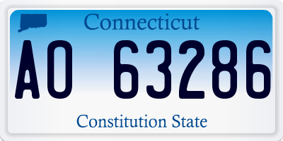 CT license plate AO63286