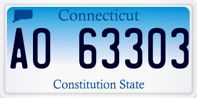 CT license plate AO63303