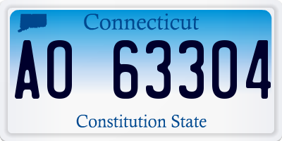 CT license plate AO63304