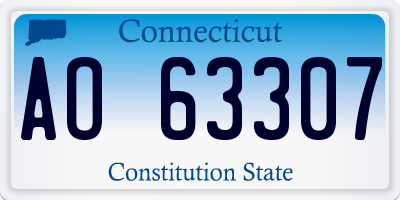CT license plate AO63307