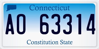 CT license plate AO63314