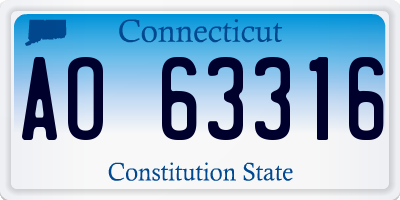 CT license plate AO63316