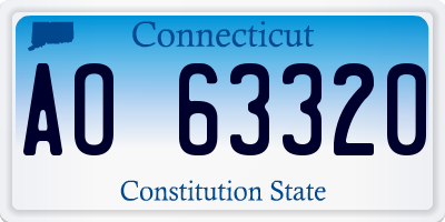 CT license plate AO63320