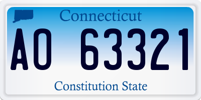 CT license plate AO63321