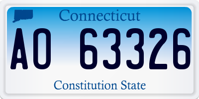 CT license plate AO63326
