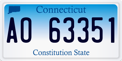 CT license plate AO63351