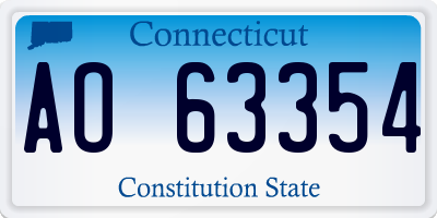 CT license plate AO63354