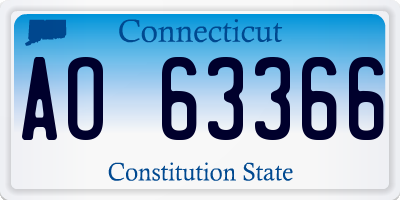 CT license plate AO63366