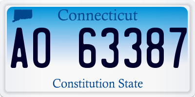 CT license plate AO63387