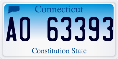 CT license plate AO63393
