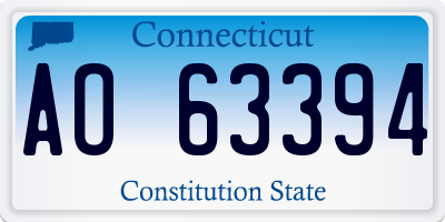 CT license plate AO63394