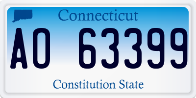 CT license plate AO63399