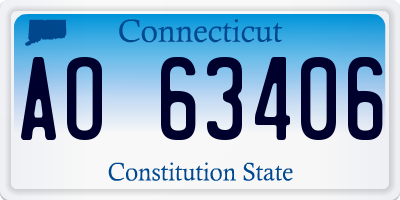 CT license plate AO63406